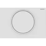 Pulsador serie Geberit Sigma10 para descarga interrumpible: blanco mate lacado, revestimiento fácil de limpiar